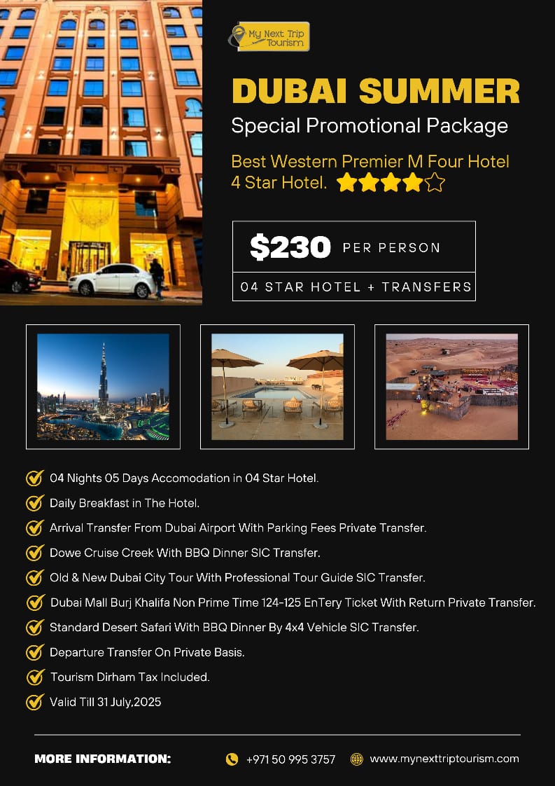 Dubai Summer Special Package Only 840 AED Per Person