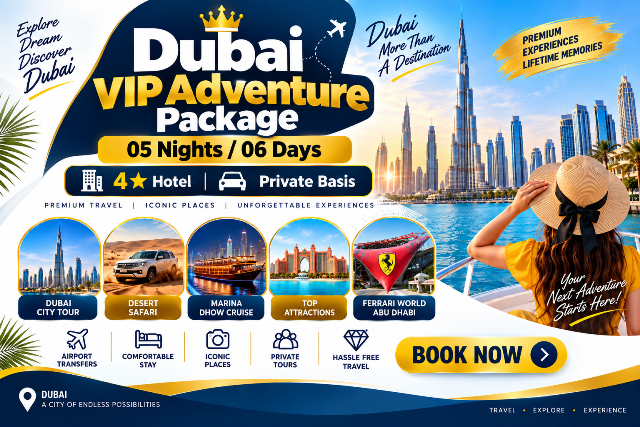 Dubai VIP Adventure Package – 05 Nights / 06 Days | 4★ Hotel | Private Basis
